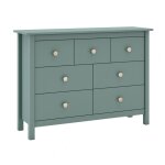 Altobuy - dava - commode 5 tiroirs en pin massif vert pétrole Altobuy - dava - commode 5 tiroirs en pin massif vert pétrole