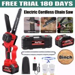 Day plus - tron�onneuse �lectrique sans fil 8'' tron�onneuse � bois + batterie 4. 0ah + chargeur