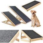 Dayplus - 70cm rampe pour chien / chat r�glable en hauteur 2 marches rampe pour chien escalier en bois ...