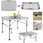 Table de camping pliante portable, 2 pieds petite et l�g�re, 2 hauteurs r�glables