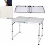 Dayplus - table pliante en aluminium 120cm party garden barbecue table de camping 3 hauteur (70 / 62 ...