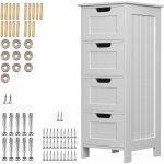 Dayplus - unit� de rangement blanc avec 4 tiroirs 1 �tag�re salle de bain salon mdf cabinet 82cm