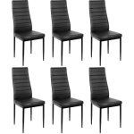 Lot de 6 chaises de salle � manger en simili noir