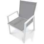 Dcb garden - floride - fauteuil de jardin empilable en aluminium