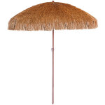 Dcb garden - hawai - parasol clair à franges en acier finition bois naturel Dcb garden - hawai - parasol clair à franges en acier finition bois naturel