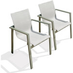 Dcb garden - miami - lot de 2 fauteuils de jardin empilables en alu et toilee Dcb garden - miami - lot de 2 fauteuils de jardin empilables en alu et toilee
