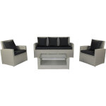 Dcb garden - pvc - confort - salon de jardin 5 places en résine tresséee Dcb garden - pvc - confort - salon de jardin 5 places en résine tresséee