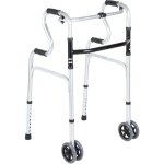 Swanew - dambulateur 4 roues en d'aluminium, pliable, max. 180 kg rglable en hauteur, cadre de marche ...