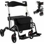 Relax4life - d�ambulateur 4 roues pliable l�ger aluminium, poign�e r�glable 85 - 98 cm, rollator adulte, ...