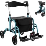 Relax4life - d�ambulateur 4 roues pliable l�ger aluminium, poign�e r�glable 85 - 98 cm, rollator adulte, ...