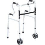 Einfeben - dambulateur pliable, 4 roues, cadre de marche pliable en d'aluminium, rglable en hauteur, ...
