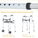 Tolletour - dambulateur pliable. 4 roues. cadre de marche pliable en d'aluminium. rglable en hauteur. ...