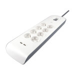 Debflex - bloc parafoudre 8 prises 2p + t avec interrupteur + 2usb 2. 4a 2m blc / gris - 722481