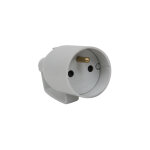 Debflex - fiche femelle avec anneau 2p + t 16a droite a coiffe gris - 713550