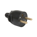 Debflex - fiche male 2p + t 16a droite a coiffe noir - 713530