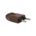 Debflex - fiche male 2p 6a droite a coiffe marron - 713600