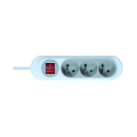 Debflex - nola bloc 3 prises 2p + t 16a avec interrupteur 1m gris clair - 716013