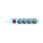 Debflex - nola bloc 4 prises 2p + t 16a avec interrupteur 1m15 gris clair - 716023