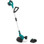 Vonroc - d�broussailleuse sans fil 20v - doubles roues lat�rales, poign�e, tete de fil 8m - 1 batterie ...