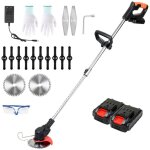 D�broussailleuse tondeuse � gazon avec 2x 21v 1. 5. 0ah & chargeur batterie 18krpm - einfeben