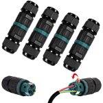 Debuns - lot de 4 connecteur lectrique etanche ip68 - connecteur  3 broches pour cble de 5 - 12 mm ...