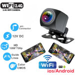 Debuns - camera de recul sans fil pour voiture avec wifi, 170 degres, pour tableau de bord, vision nocturne ...