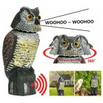 Debuns - effaroucheur d'oiseau raliste tte rotative son hibou rdeur leurre rpulsif protection antiparasita ...