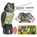 Debuns - effaroucheur d'oiseau r�aliste t�te rotative son hibou r�deur leurre r�pulsif protection antiparasita ...