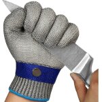 Debuns - gants r�sistants aux coupures niveau 9 gants de coupe en treillis m�tallique en acier inoxydable ...