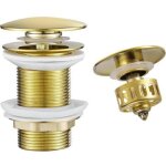 Debuns - or bonde de lavabo pop up sans trop plein, bouchon de vidange avec panier � cr�pine, bonde de ...
