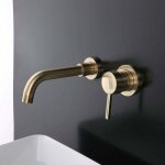 Debuns - robinet de lavabo pour salle de bains en laiton, montage mural, or bross�, trimec
