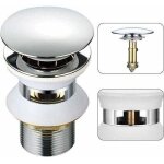 Debuns - universel bonde lavabo avec trop - plein pop - up automatique push open click clack pour salle ... Debuns - universel bonde lavabo avec trop - plein pop - up automatique push open click clack pour salle ...