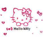 D�calque mural 3d chat mignon acrylique st�r�o autocollant chambre enfant rose rouge noir hello kitty ...