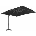 Decdeal - inlife parasol d�port� avec m�t en aluminium 3x3 m noir