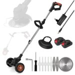 Tondeuse  gazon lectrique domestique, coupe - herbe portable sans fil, machine d'lagage de jardin ...