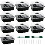Mini serre pour semis, lot de 10 mini serre pour plantes 120 cellules, bac  semis avec plateau et couvercle, ...