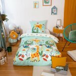 Ct dco - housse de couette 140x200 poumba + taie coton adouci 57 fils