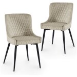 Lot de 2 chaises design en velours beige jenny Lot de 2 chaises design en velours beige jenny