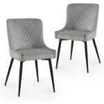 Deco in paris - lot de 2 chaises design en velours gris jenny Deco in paris - lot de 2 chaises design en velours gris jenny