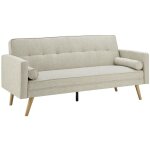 Deco in paris - banquette clic clac beige en tissu tania Deco in paris - banquette clic clac beige en tissu tania