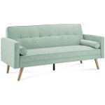 Deco in paris - banquette clic clac en tissu vert d'eau tania