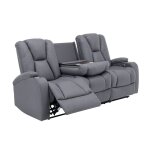 Deco in paris - canapé 3 places relax électrique en tissu microfibre gris el Deco in paris - canapé 3 places relax électrique en tissu microfibre gris el