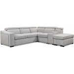 Deco in paris - canap d'angle convertible en tissu beige derek xl - angle droit