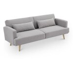 Deco in paris - canap� clic clac 3 places en tissu gris bart