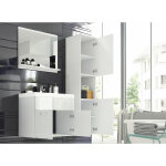 Deco in paris - ensemble meubles salle de bain design suspendu - blanc laqu�