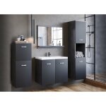 Deco in paris - ensemble meubles salle de bain design suspendu - gris anthracite