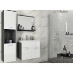Deco in paris - ensemble meubles salle de bain design suspendu - gris fonc� et