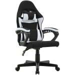 Deco in paris - fauteuil de bureau en tissu noir et blanc ghost