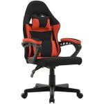 Deco in paris - fauteuil de bureau en tissu noir et rouge ghost