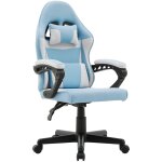 Deco in paris - fauteuil de bureau en tissu bleu et blanc ghost